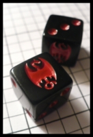 Dice : Dice - 6D - Black with Red Pips and Dragon Icon - Feb 2010 Ebay